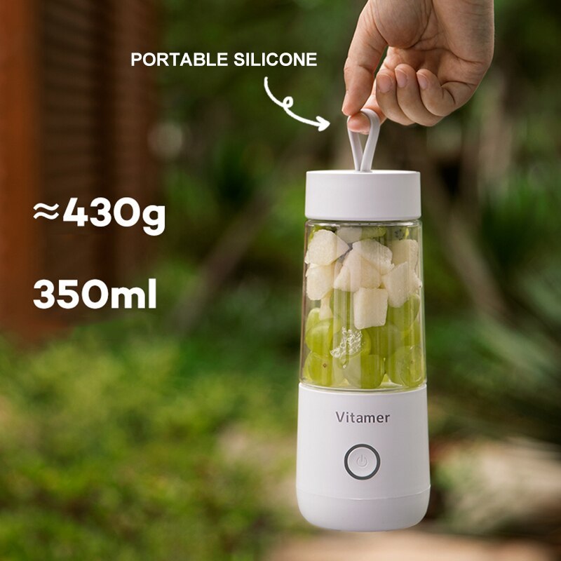 350ml Portable Blender – USB Rechargeable Smoothie Maker (14,000 RPM)