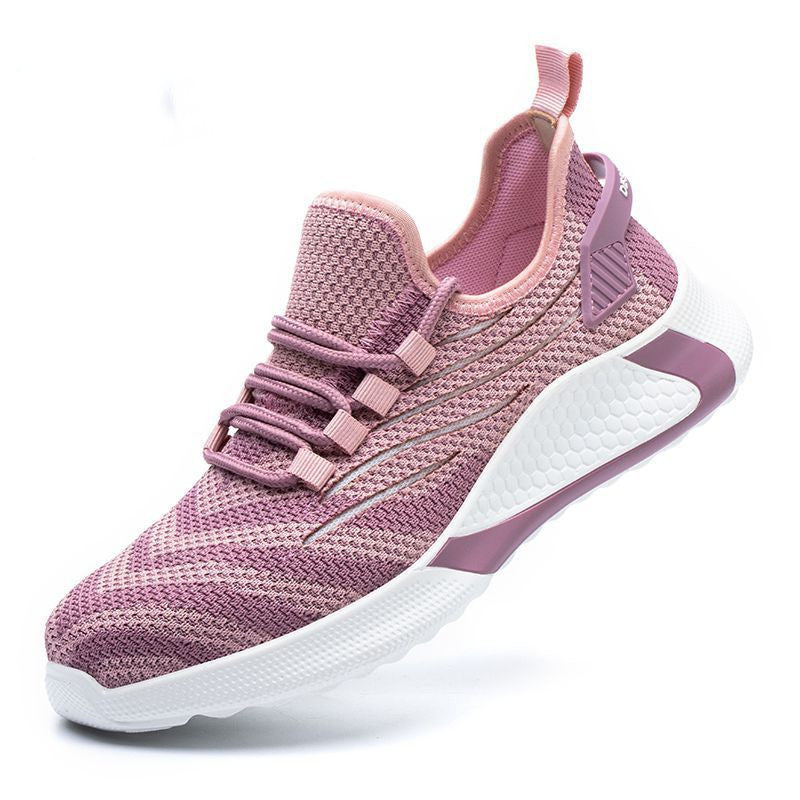 Pink and white sneaker on a white background