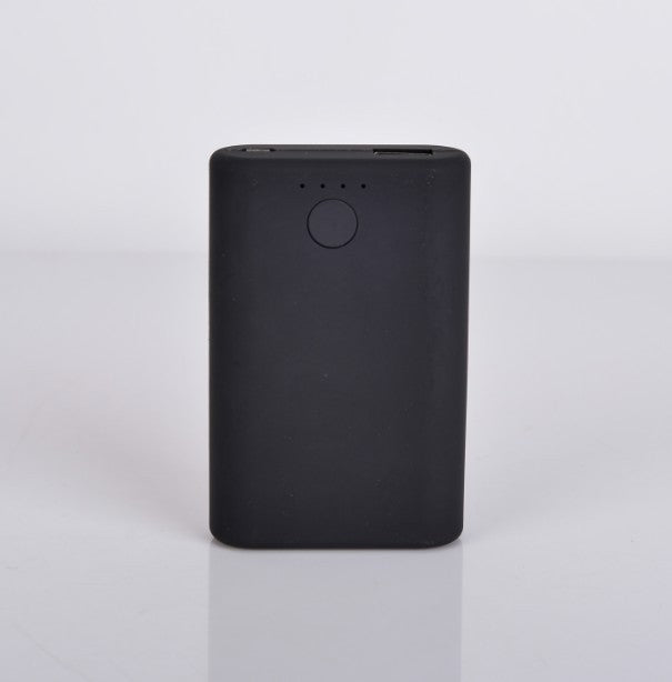 Black power bank on a white background