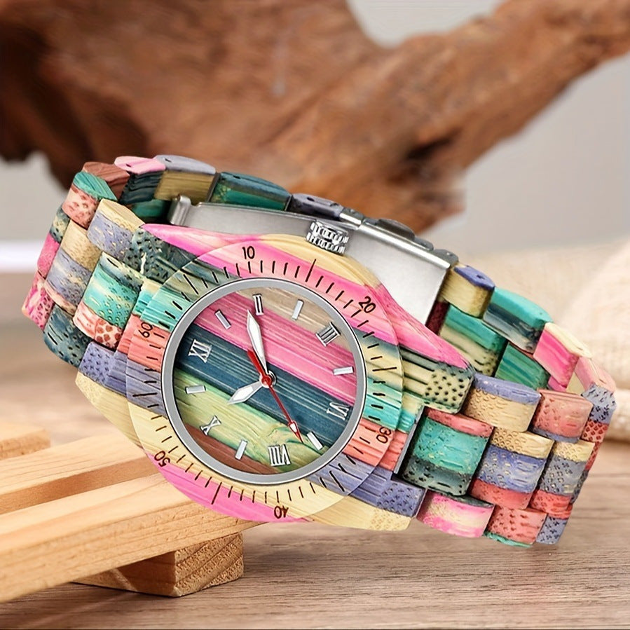 Natural Wood Watch for Ladies - Lightweight Bamboo Design