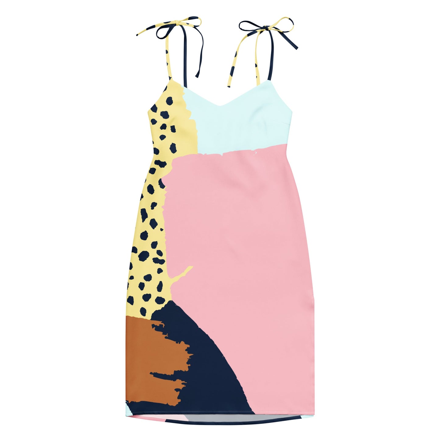 Flowy Tie - Strap Midi Dress with Built - in Bra - Dresses - AccessoriesLifes