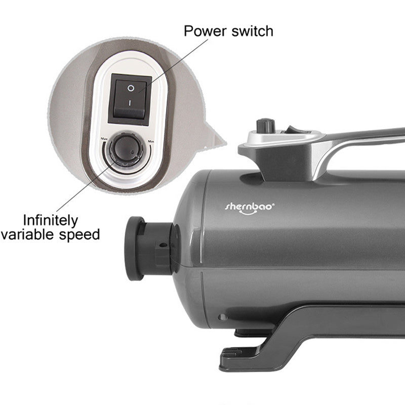 power switch and speed control of pet grooming dryer