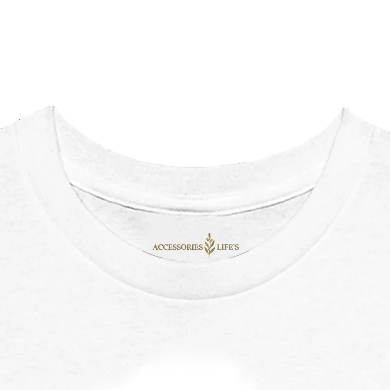 White premium t-shirt with AccessoriesLifes brand logo
