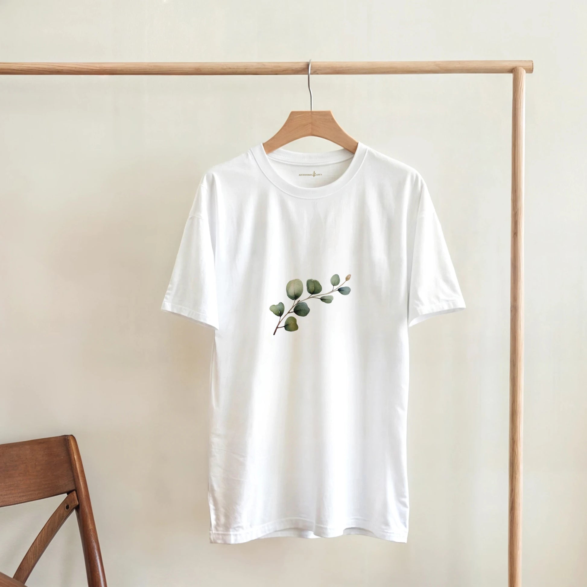 Unisex crewneck t-shirt side view displaying relaxed fit
