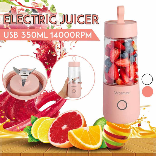 350ml Portable Blender – USB Rechargeable Smoothie Maker (14,000 RPM)