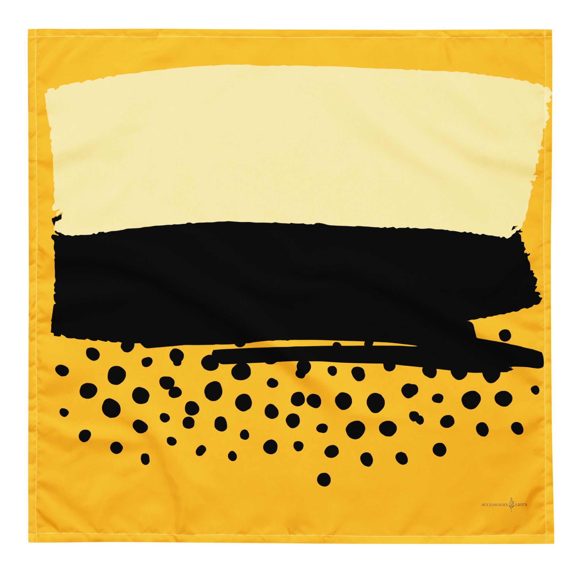 All-over print bandana white - Size L front view - Multifunctional headband necktie
