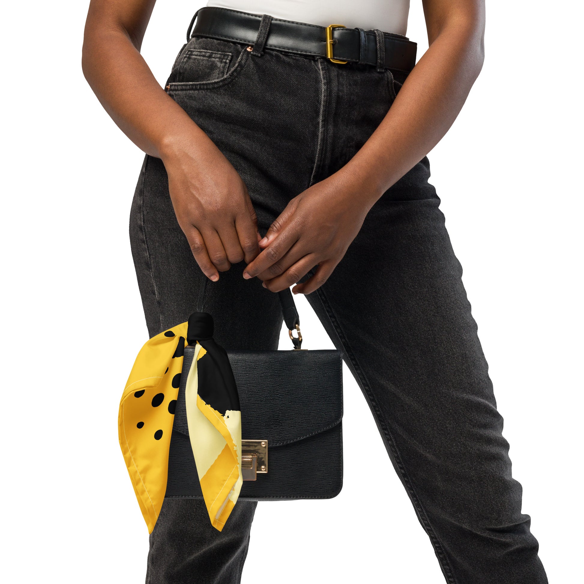 All-over print bandana white - Size S front view - Perfect for small pets
