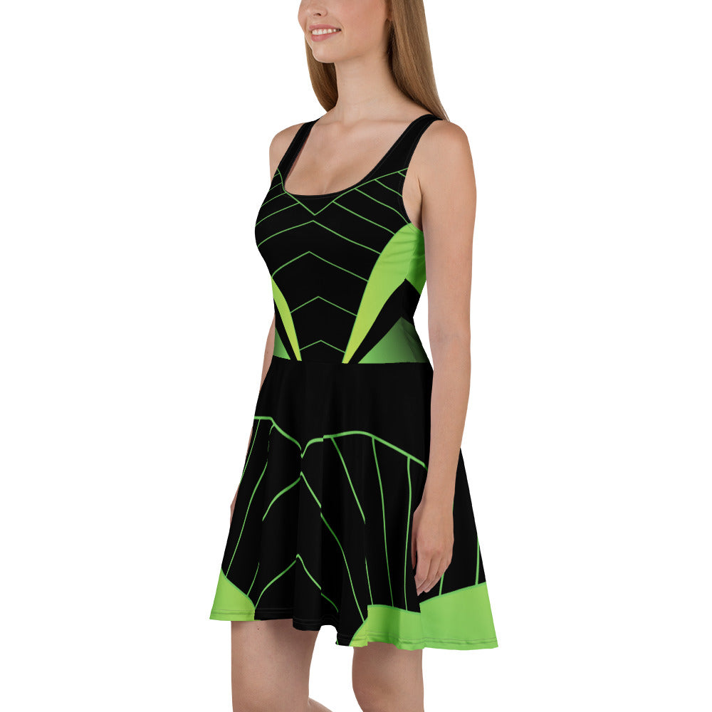 Elegant sleeveless skater dress - left side view
