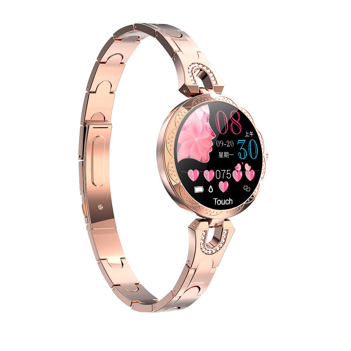 Elegant Rose Gold Women's Smartwatch | Heart Rate & Activity Tracker - Smartwatch - AccessoriesLifes