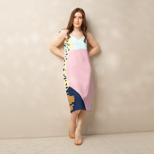 Flowy Tie - Strap Midi Dress with Built - in Bra - Dresses - AccessoriesLifes