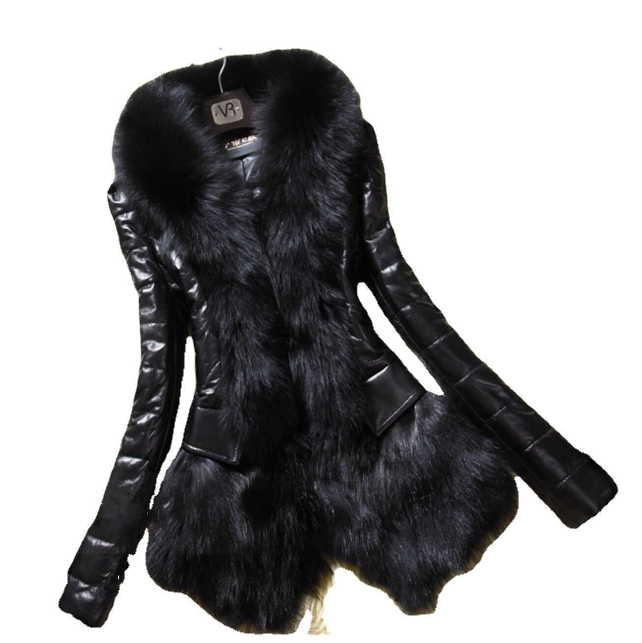 Luxe Faux Fur Collar Leather Jacket – Women's Oversized PU Coat - Activewear - AccessoriesLifes