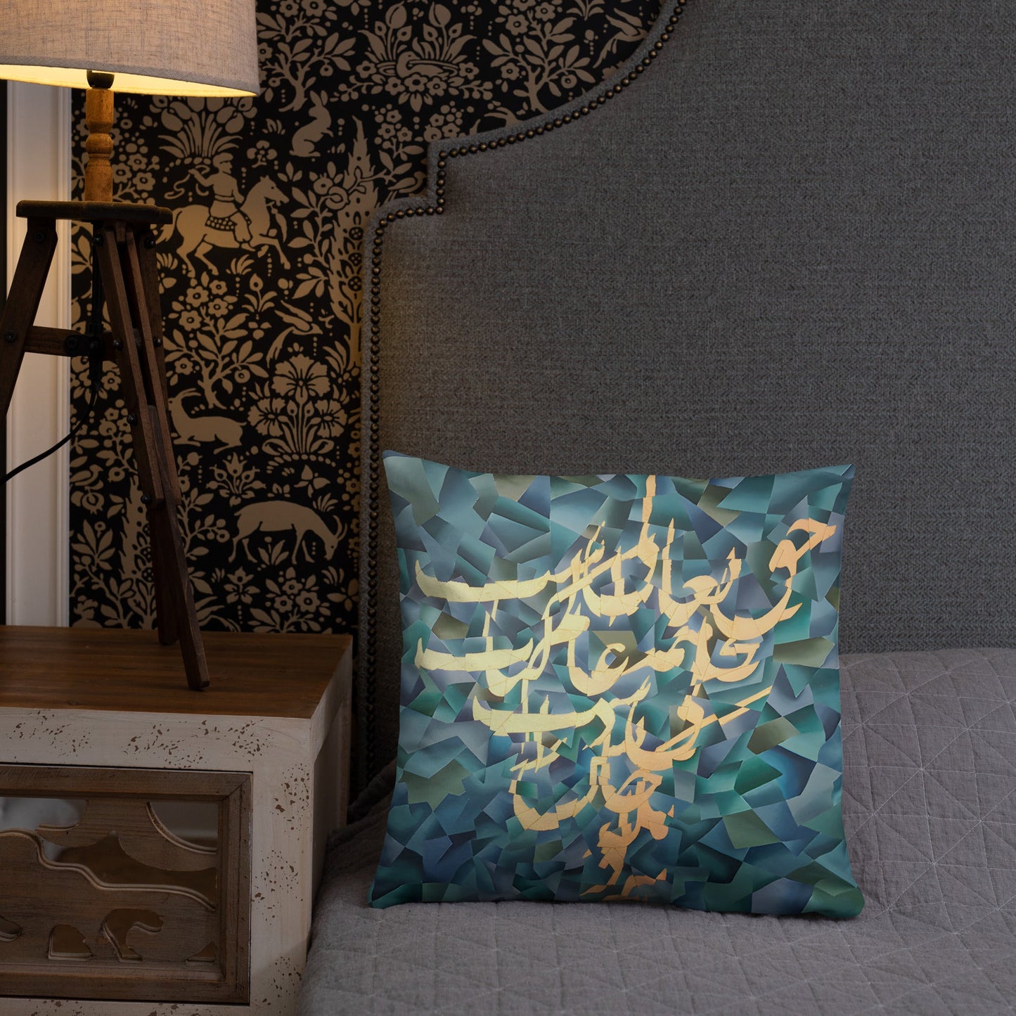 Luxury Art Pillow – Persian Calligraphy Hand - Painted Design | Decorative Cushion - Home Decor - AccessoriesLifes