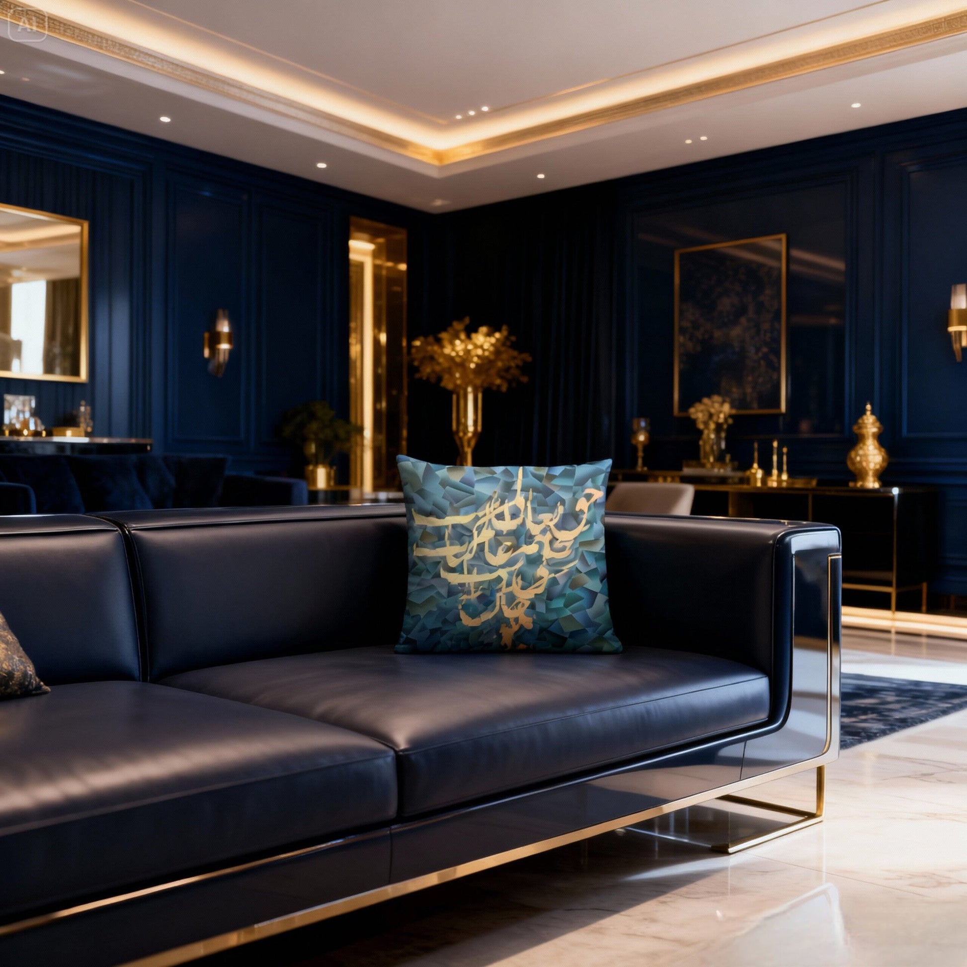 Luxury Art Pillow – Persian Calligraphy Hand - Painted Design | Decorative Cushion - Home Decor - AccessoriesLifes