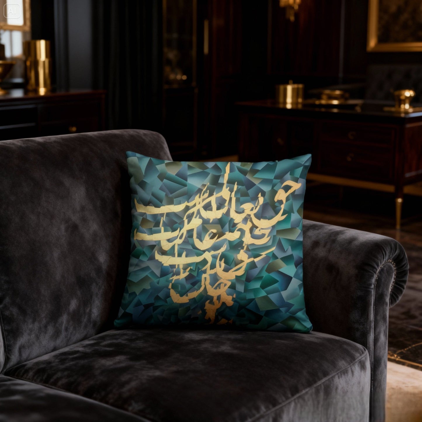 Luxury Art Pillow – Persian Calligraphy Hand - Painted Design | Decorative Cushion - Home Decor - AccessoriesLifes