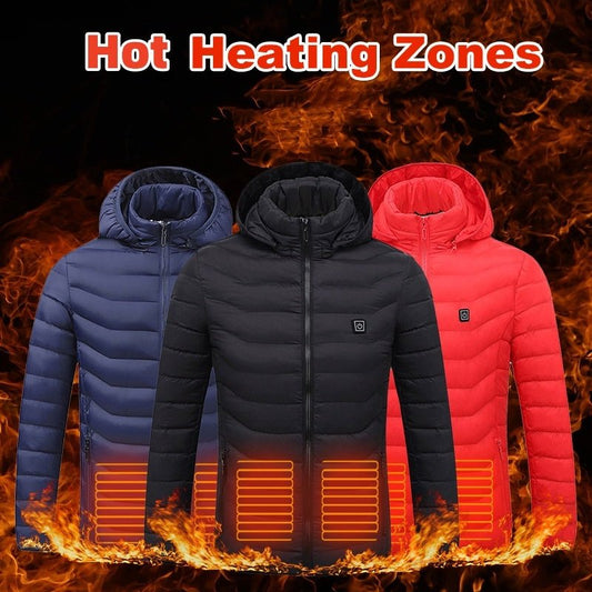 Men’s USB Heated Jacket – Winter Thermal Coat with 3 Heat Levels, Lightweight & Machine Washable - Heated Jackets clothing - AccessoriesLifes