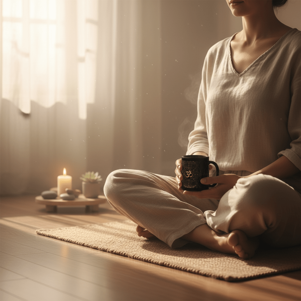 OM Sacred Geometry Mug - Black Glossy - Mugs - AccessoriesLifes