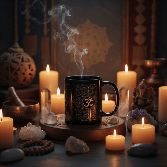 OM Sacred Geometry Mug - Black Glossy - Mugs - AccessoriesLifes