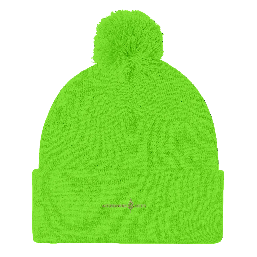Neon green knit beanie Accessories Life's - product mockup
