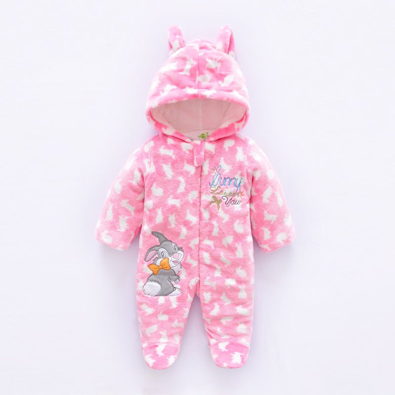 Winter Velvet Baby Jumpsuit with Hood – Cozy & Warm (3 - 12 Months) - baby clothing - AccessoriesLifes