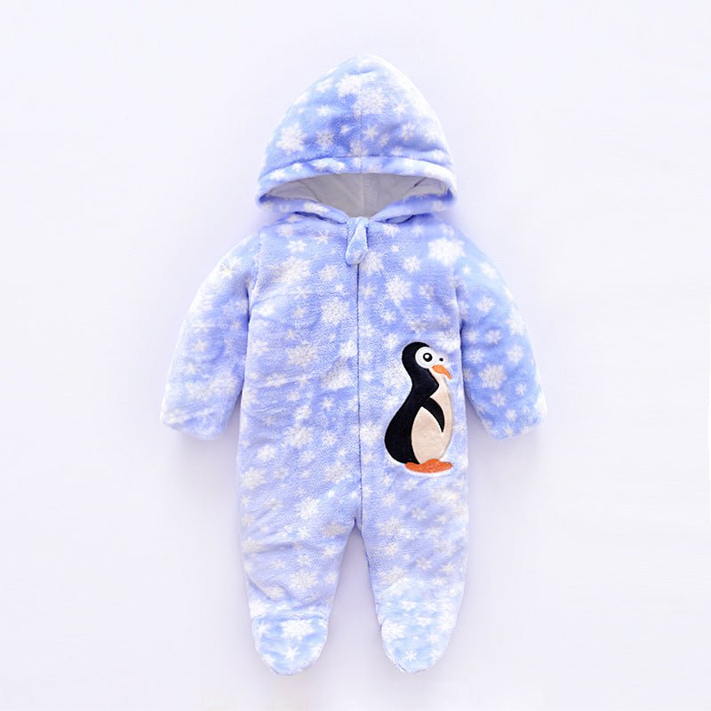 Winter Velvet Baby Jumpsuit with Hood – Cozy & Warm (3 - 12 Months) - baby clothing - AccessoriesLifes