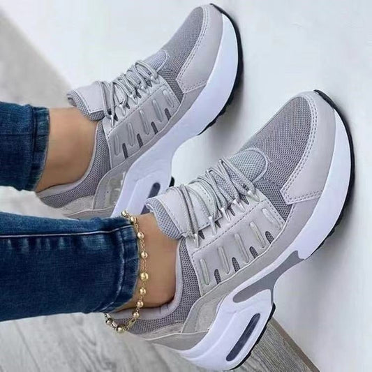 Women's Wedge Sneakers – Lightweight Lace - Up Sports Shoes - Women's sneakers - AccessoriesLifes